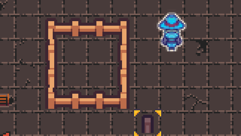 Top-down 2D base building with walls snapped tile by tile